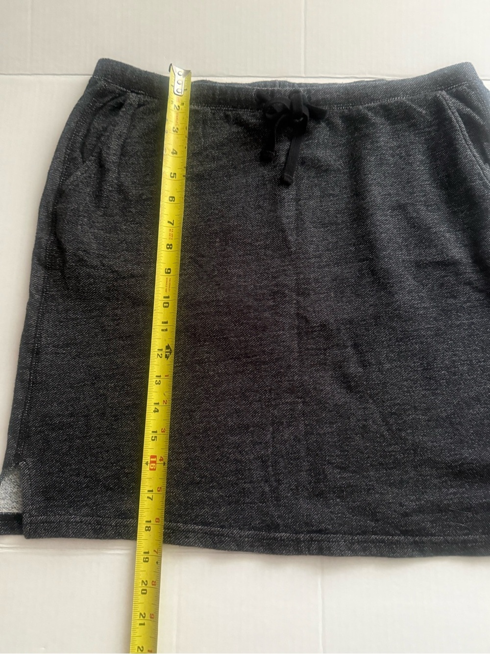 Roots Gray Heather Knit Skirt with Drawstring